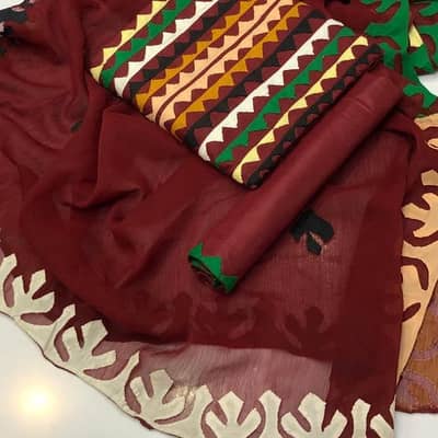 Beautiful Multani Applique Cutwork 3-Piece Ladies Suit