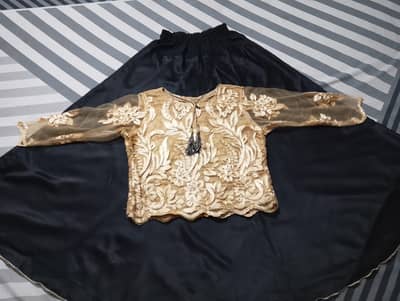 black and gold lehenga set for girls party wear
