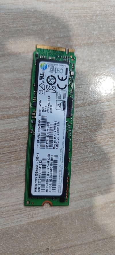 256 NVMe (SM 951) brand new just removed from new hp laptop