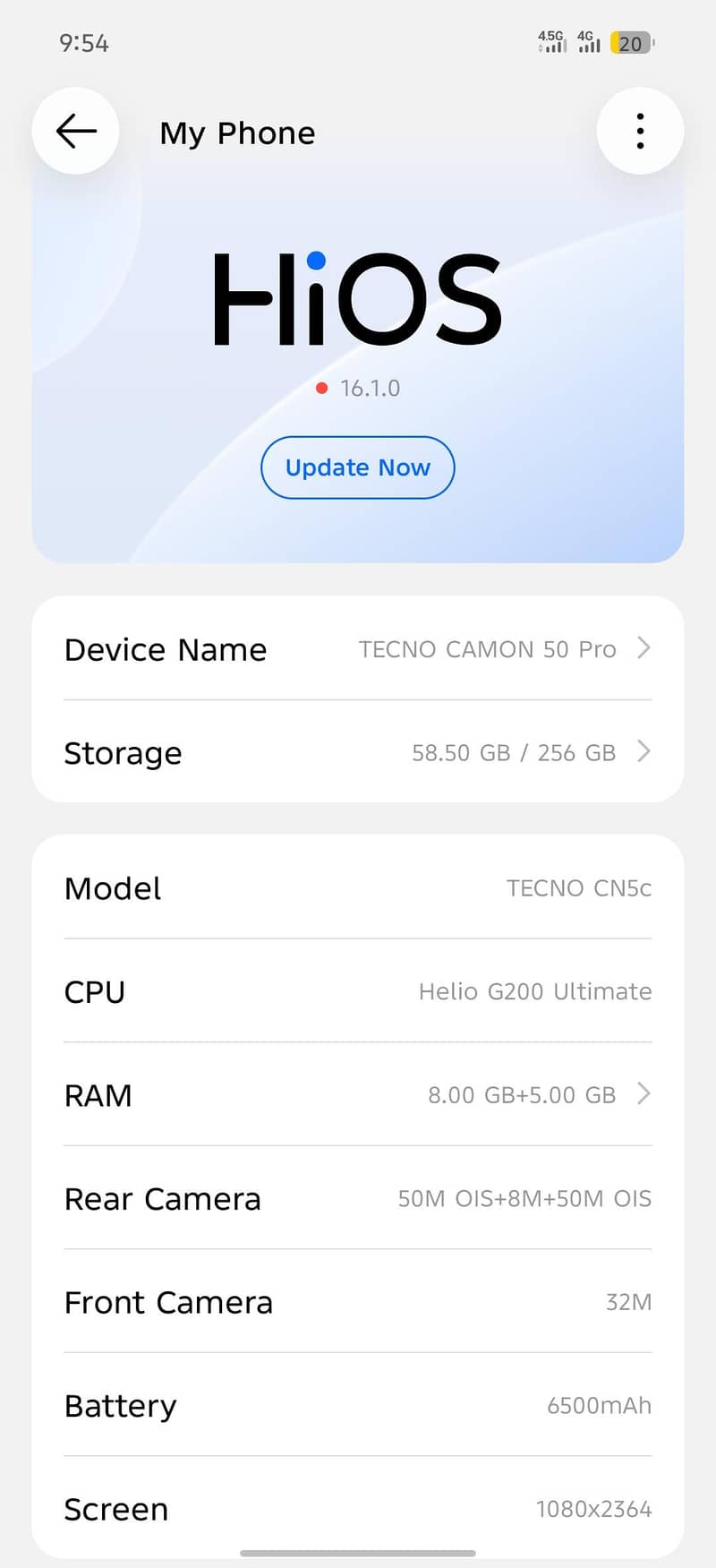 Tecno Camon 50pro 0
