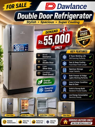 Dawlance Double Door Refrigerator | Excellent Condition