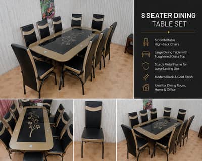 Luxury 8-Seater Dining Table Set