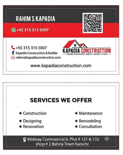 Kapadia construction & builders Bahria town karachi,