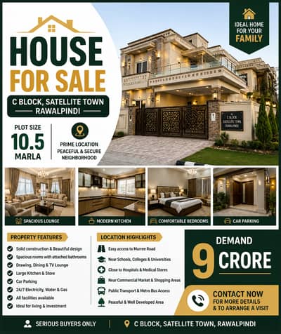 House for Sale C Block, Satellite Town, Rawalpindi