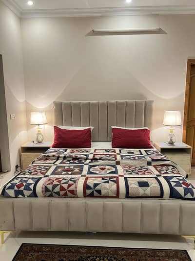 Modern King Size Bed with two side tables