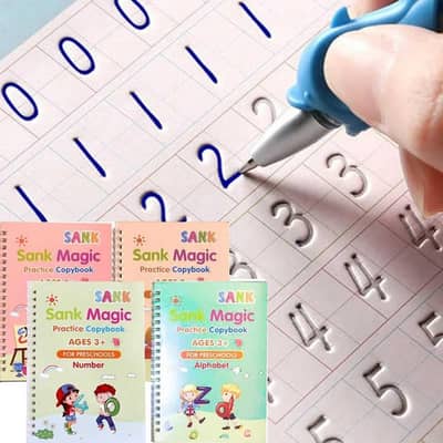 Magic Practice Copybook(4 BOOKS) , Magic Book For Montessori children
