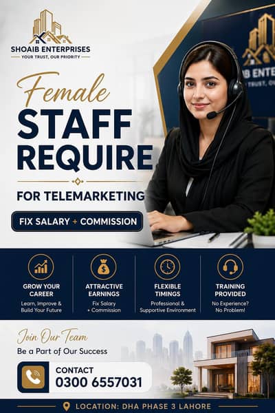 staff Require for telemarketing preferably fresh and career orientated
