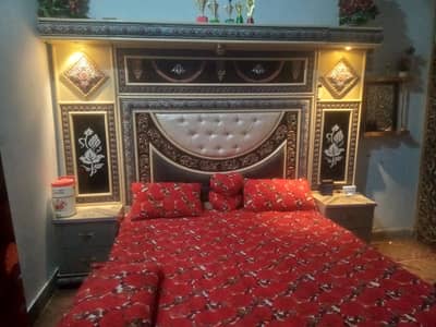 King size bed with side table just like new