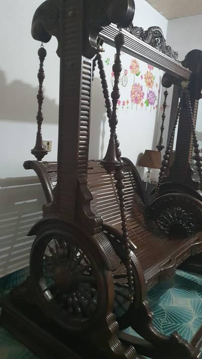 Hand-Carved Wooden Jhoola Swing – Excellent Condition