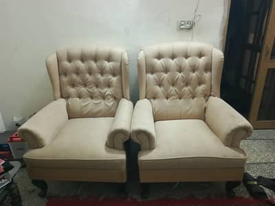 CHEAP SLIGHTLY USED PEACH COLOR ARM CHAIRS