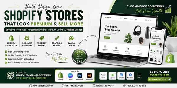 Shopify Store Setup | Shopify Expert | Graphic Designer