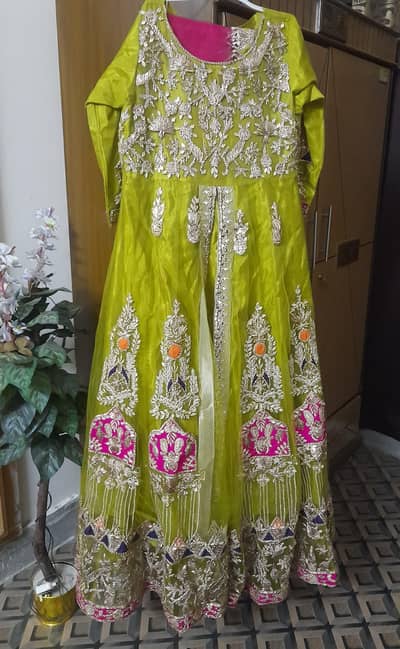 Beautiful Large Size Lime Green Bridal Maxi with Packing Bag
