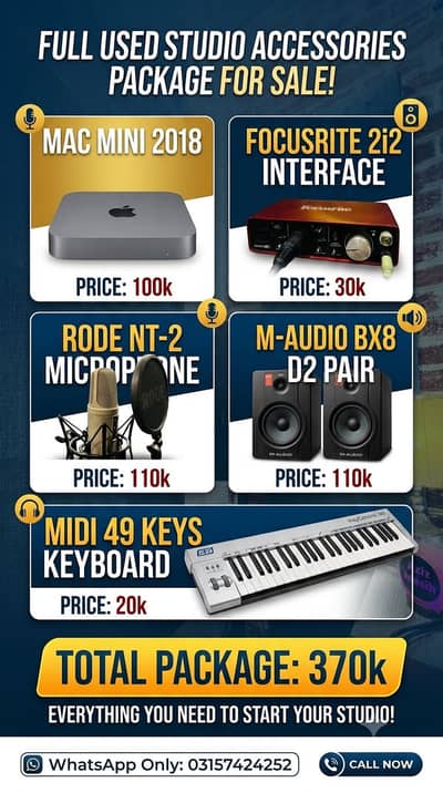 Complete Used Studio Equipment In Cheap Rate.