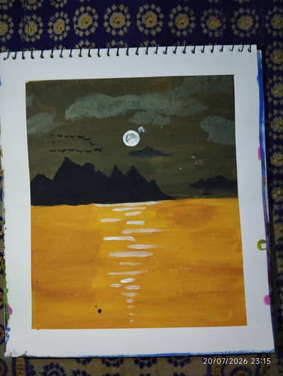 handmade painting- golden moonlight-2500 RS
