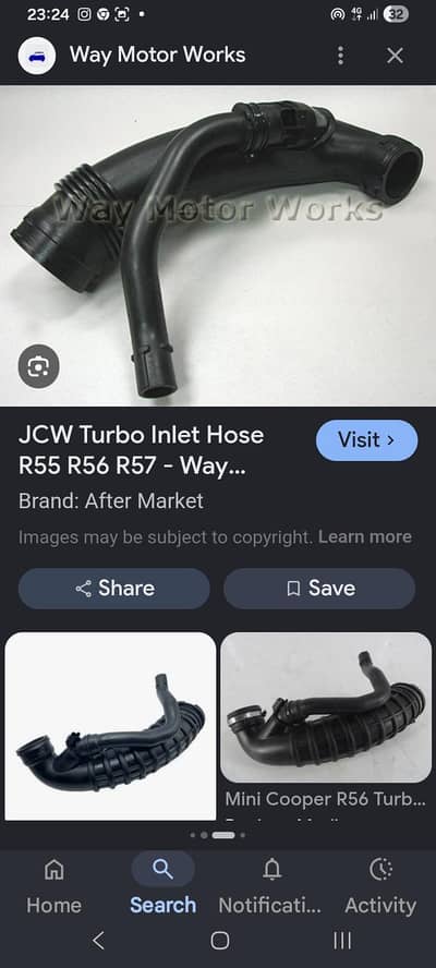 turbo inlet hose pipe