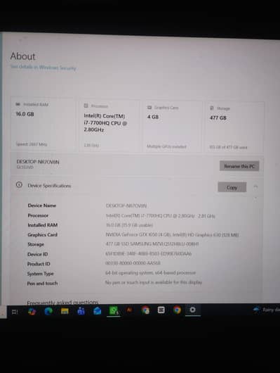 Asus i7 7th Gen