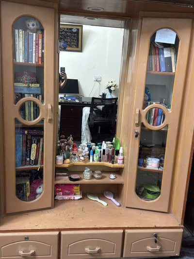 Original Diyar Wood Dresser + Bookcase (2-in-1) – Solid Wood