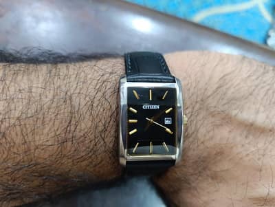 Citizen branded Square Tank Two Tone Strap watch in 12500 only