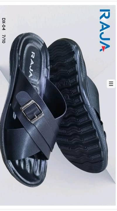 Raja men's black slipper_comfortable casual chappal.