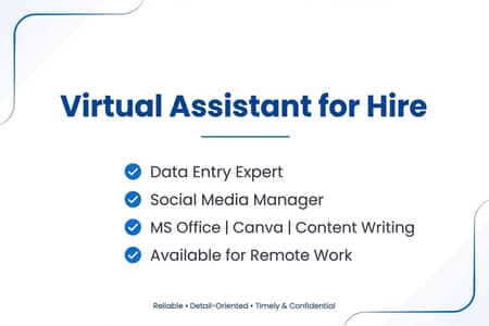 Virtual Assistant | Data Entry Expert | Social Media Manager