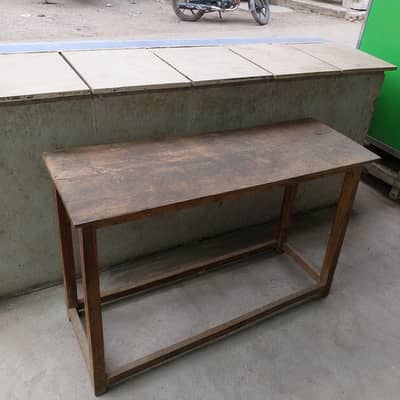 Wooden Shop Counter + Wooden Display Table | Strong Condition | Used