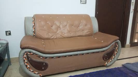 3+1+1 Luxury Sofa Set | Brown & Grey|