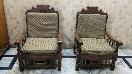 Wood Sofa Set & Table