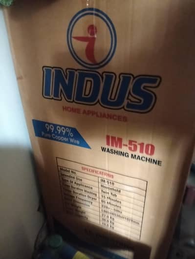 Indus im-510   10 kg washing machine brand new factory packed. . .