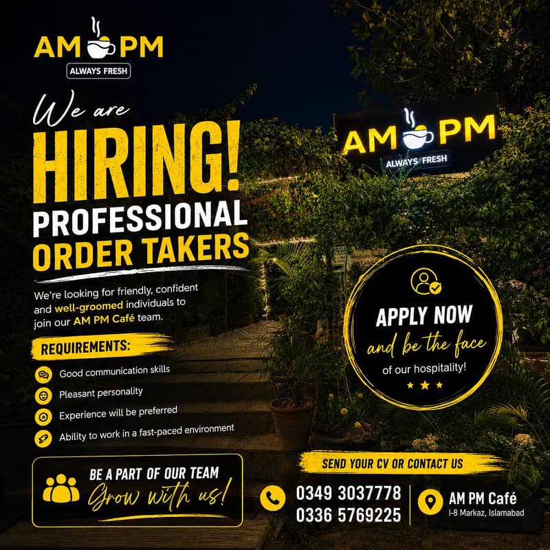 Professional Waiters Required 0