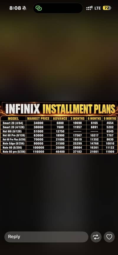 avilable on installment
