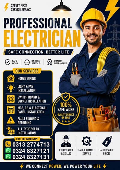  Professional Electrician Services | Home & Office Electrical Work