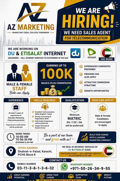 du and etisalat telecom sales agent