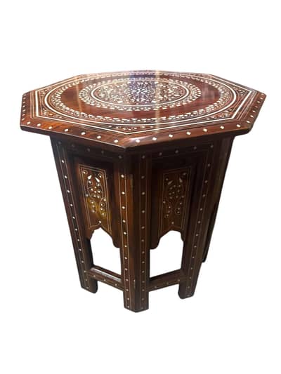 Rosewood Classical Wooden Table White Finish, Solid Wood Decor Table.