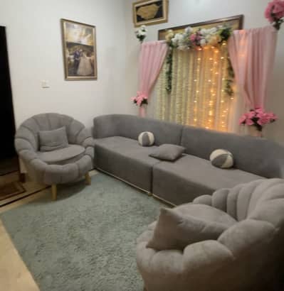 L shape straight sofa 2 single sofa