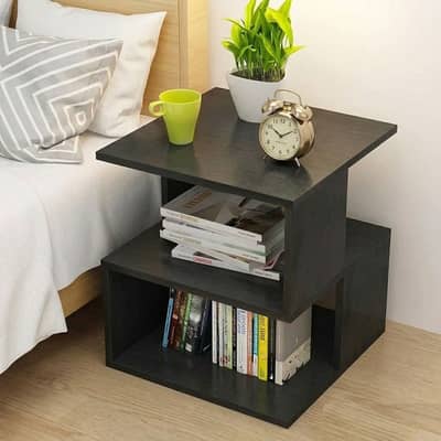 Modern Square 3-Tier Small Wooden Bedside Table | Small Side Table