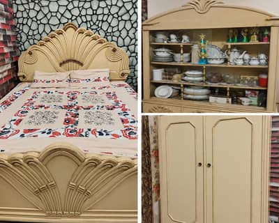 Solid Wooden Bed Set  – Good Condition – Urgent Sale