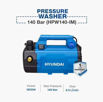 Hyundai Pressure Washer 140 Bar (HPW140-IM) & Hyundai Foam Bottle