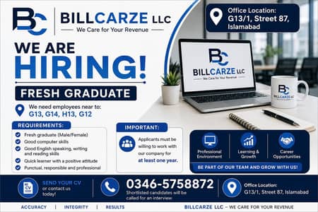 Urgent Hiring – Fresh Graduate (Medical Billing Office)
