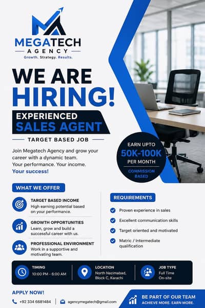 URGENT HIRING – EXPERIENCED SALES AGENTS