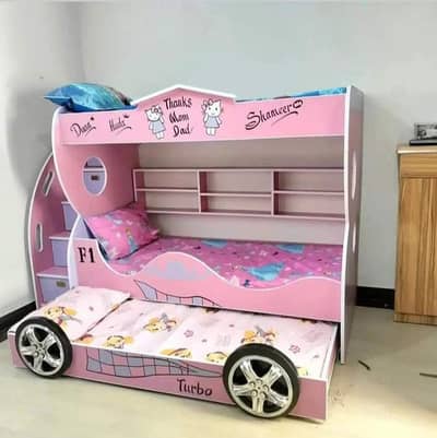 Luxury Pink Kids Bunk Bed | 3-in-1 Space Saver