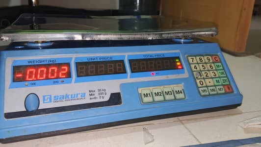 Sakura Digital Pricing Scale 35kg Capacity Working Condition