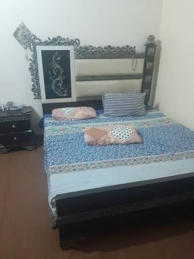 Bed with 2 Side Tables & One Dressing Table in V. Good Conditn
