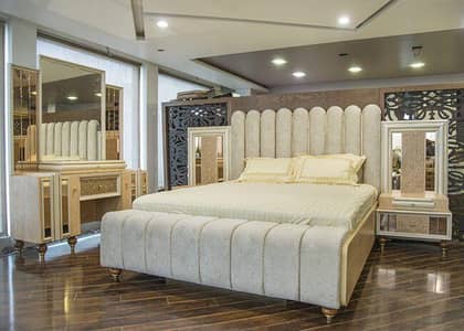 Full size new style bed side tables and dressing frame