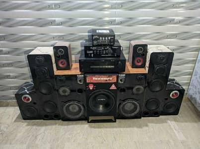 speaker & subwoofer plus amplifier  for sale  pair and all