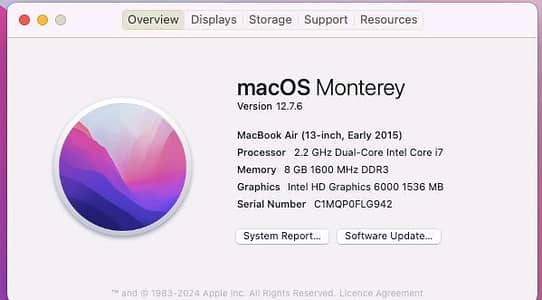 Apple MacBook Air 13" 2015 - Core i7 - 8GB - 256GB SSD