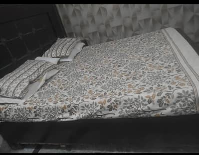 used wooden double bed