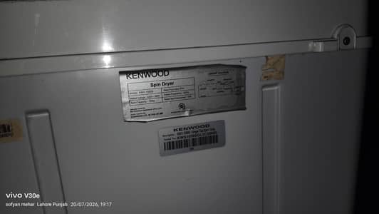Kenwood spin dryer Model _ KWS_1050S