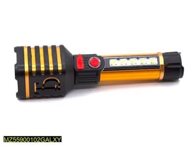 Rechargeable LED Flashlight Black Gold Aluminum