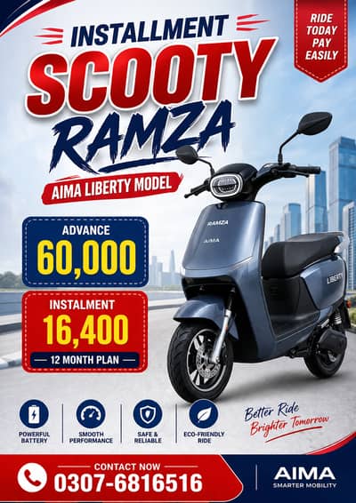 Electric Scooty Ramza aima liberty model on Easy Installment only Laho