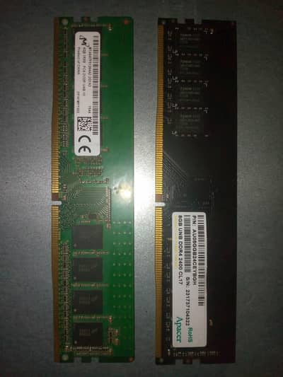 Apacer 8GB DDR4 2400MHz Desktop RAM. ,   Micron 4GB DDR4 Desktop RAM
